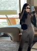 2025 Autumn/Winter Women's Tassel Hooded Ski Cotton Jacket with Belt