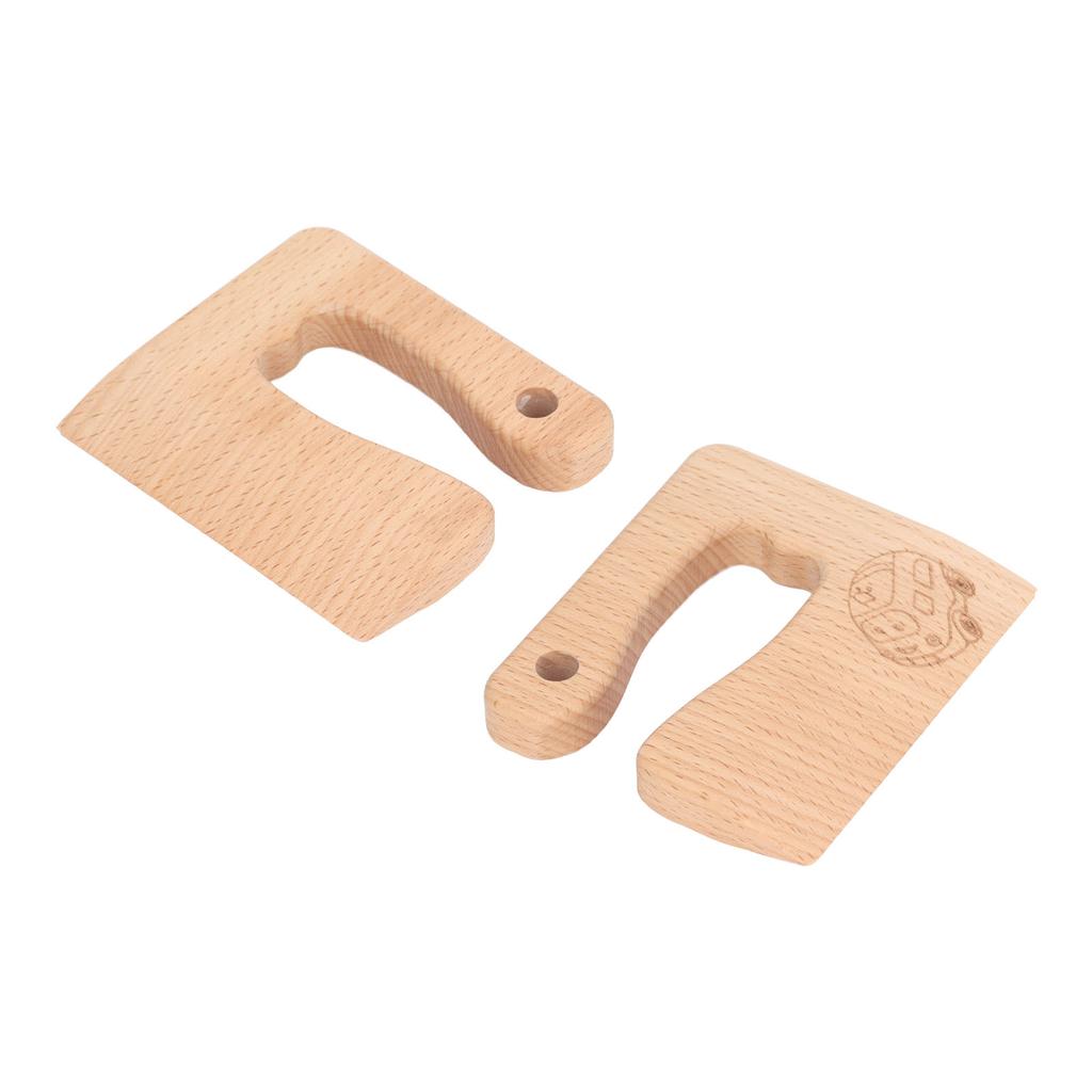 Kids Wooden Knife Safe Cooking Vegetable Fruit Cutter Montessori Kitchen Tool Toy Ambulance Pattern