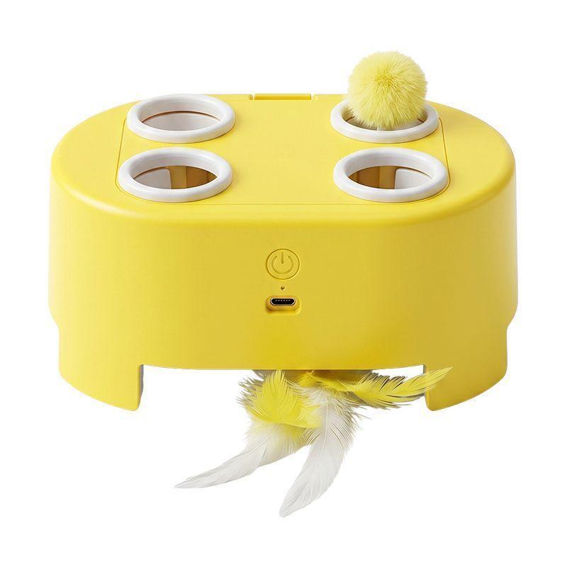 Whack Mole Automatic Spring Out Feather Pet Toy Rechargeable Interactive Toy for Cats Dogs Perfect Pet Owner Gift