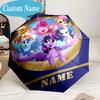 Custom Name Rainbow Pony Umbrella, 8-Rib Folding Umbrella, Lightweight Portable Design for Lovers, Friends, Perfect Gift for Birthdays