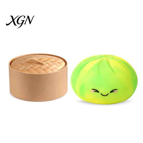 Anxiety Relief Steamed Bun Toy Smiling Stress Ball Anti-Anxiety Cartoon Dumpling Squeeze Soft Simulated Dough Fidget Sensory