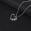 Stainless Steel Geometric Heart Butterfly Pendant Necklace with Colorfast Clavicle Chain