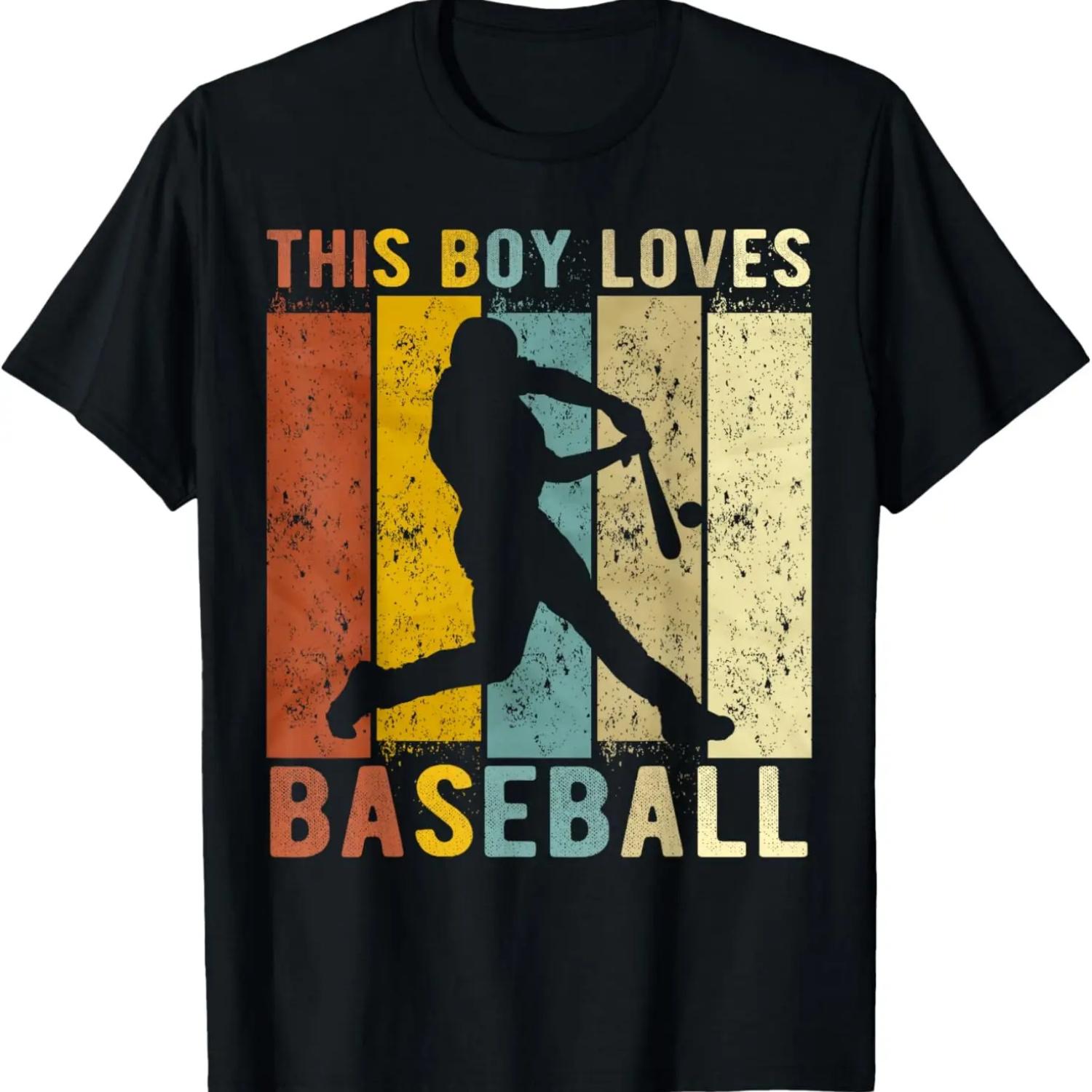 This Boy Loves Baseball Boys Baseball T-Shirt S чёрный