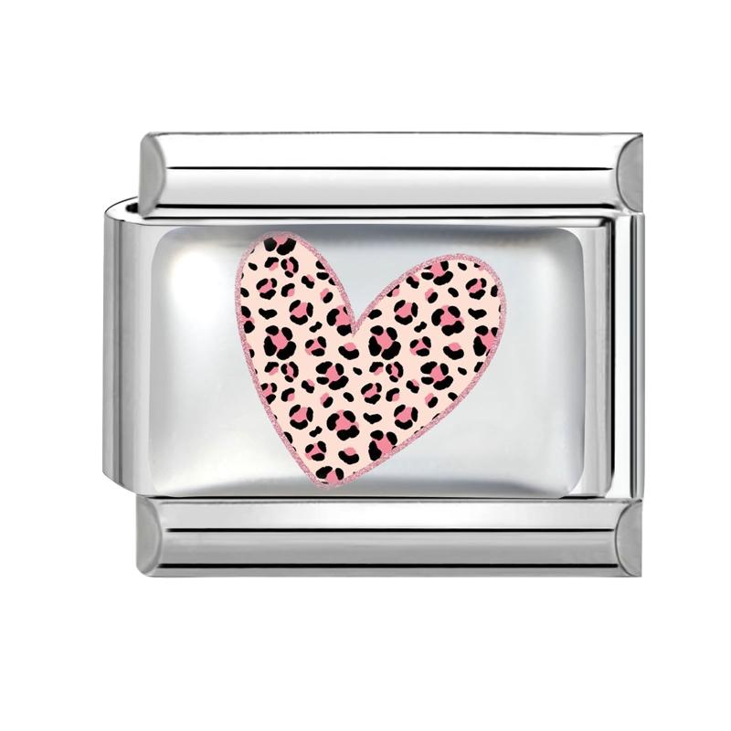 Y2K Colorful Charm Sun Leopard Heart Star Ball Fruit Flower Italian Charm Links Fit 9MM Stainless Steel Bracelet DIY Making Gift