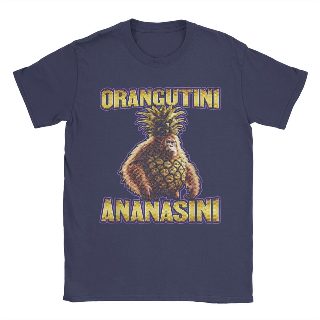 Orangutini Ananasini Italian Brainrot T-Shirt Men Pure Cotton Tee Shirt Crewneck Short Sleeve T Shirts Gift Idea Clothing