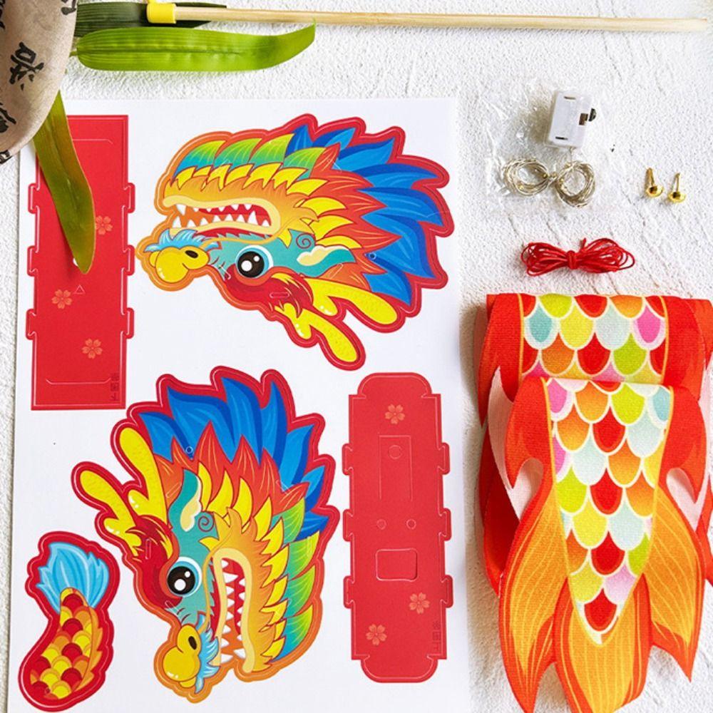 Fluttering Chinese Traditional Dragon Lamp Paper Glowing Lanterns  Kindergarten Craft