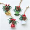 Red Berry Pine Cone Christmas Bell Pendant Ornament