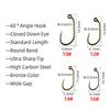 50pcs 60 Degree Angle Barbed Fly Tying Jig Hook 10# 12# 14# 16#  Bronzed Coated Wide Gap Jig Nymph Wet Fly Fishing Lures