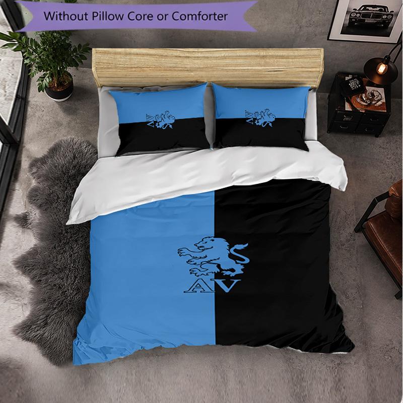 Set Biancheria da Letto Aston Villa Football 3 Pezzi Morbido Set Copripiumino con Federe Set Decorazione Camera da Letto per la Casa