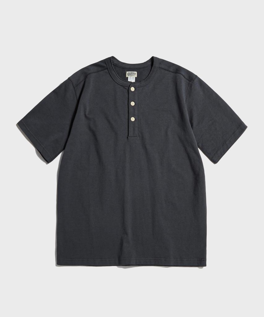 Beulonseun 10.6 Oz Cotton Short Sleeve Henley Tee Dark Gray