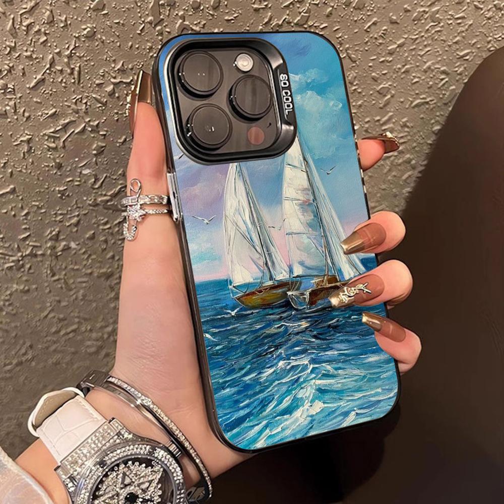 

Abstract Oil Painting Phone Case for iPhone 17 16 15 14 13 12 11 X XR XS Air Pro Max Plus Black Colorful Silver Cover iPhone X
