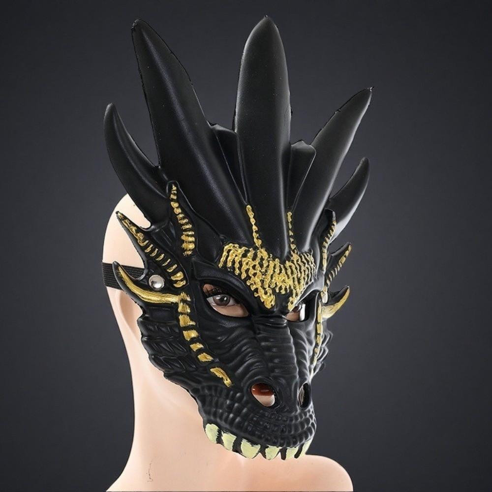 Plastic Dragon Head Mask Full Face Masquerade Mask Punk Halloween Mask  Makeup