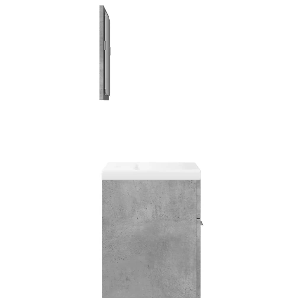 3 Piece Bathroom Furniture Set Concrete Grey Particleboard