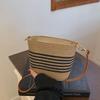 Striped Woven Small Bag Women's 2025 New Trendy Fashion Straw Woven Bucket Bag Summer Seaside Vacation Beach Bag
