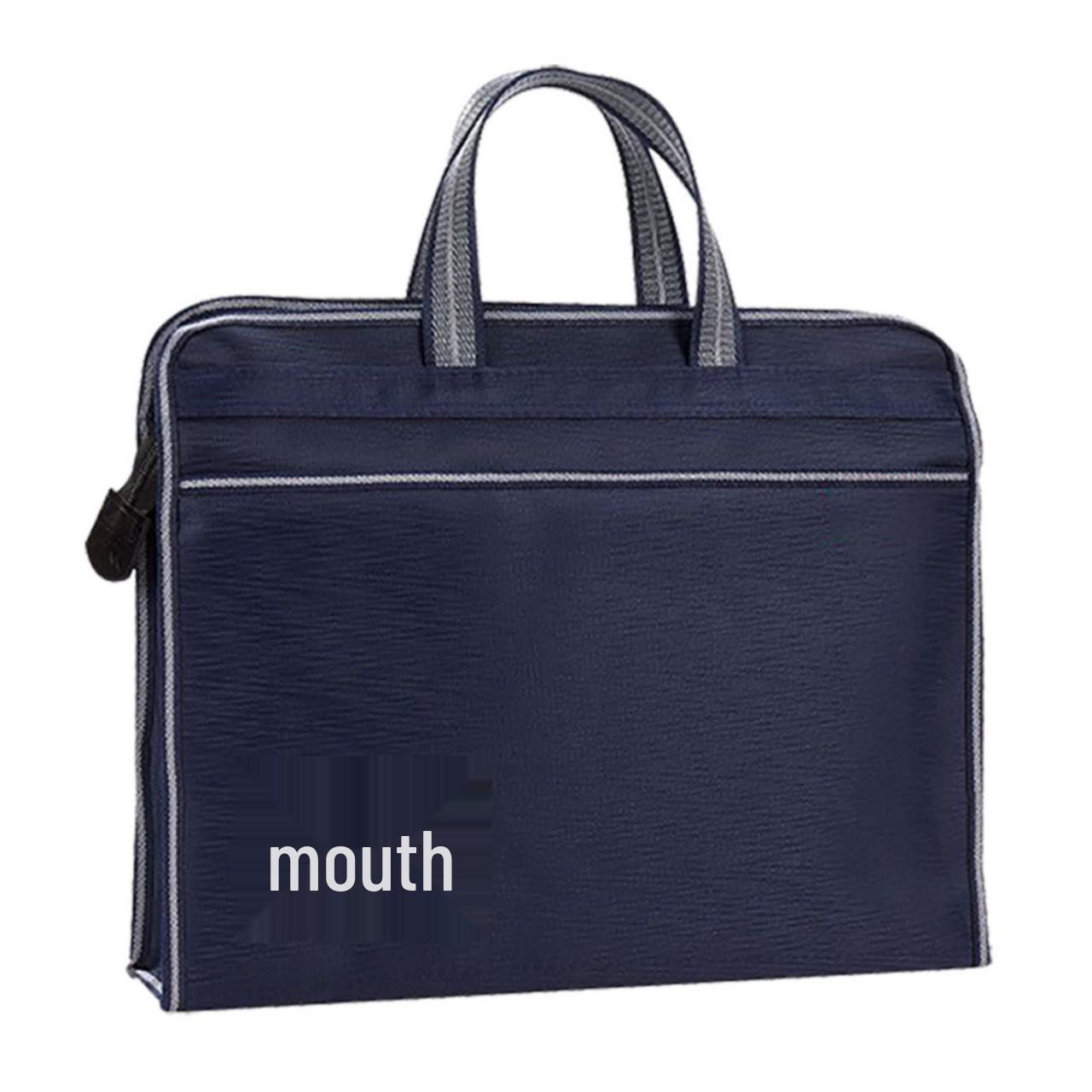 Oxford Cloth Business Briefcase: Handheld Document Bag, Padded Laptop Compartment, Data Storage, Zipper Closure