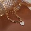 iF ME Luxury Heart Pendant Necklace for Women Crystal Gold Chain Necklaces Accessories Jewelry