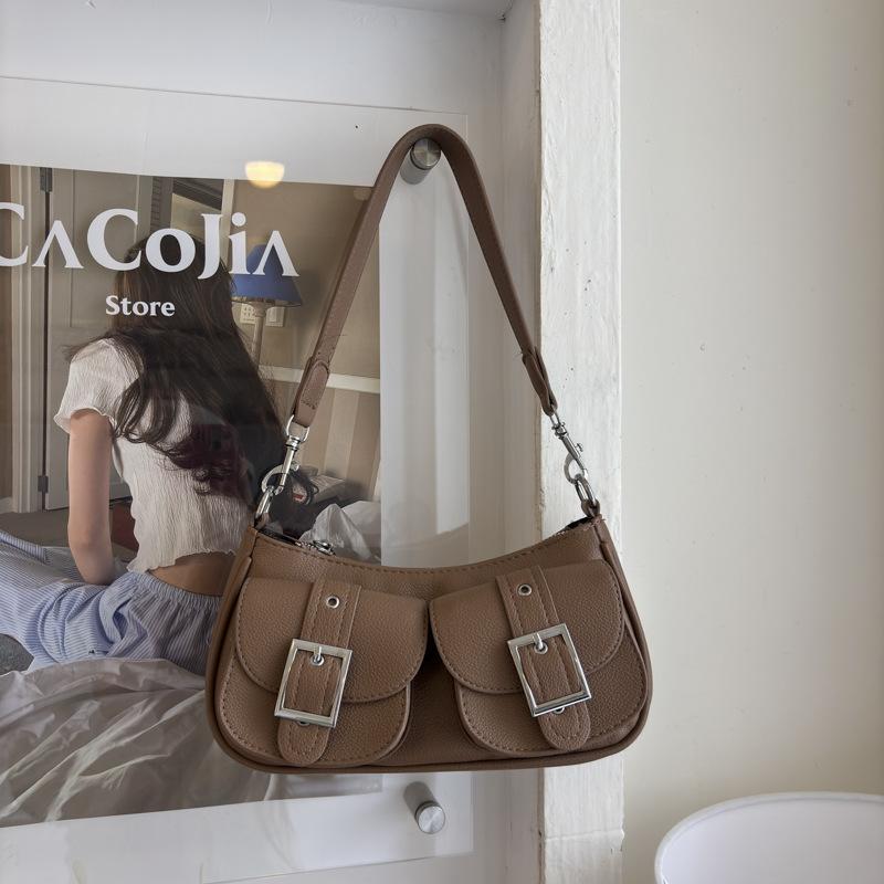 

Premium bag women s autumn and winter retro new fashion shoulder underarm bag small square bag коричневый