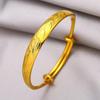 Gold-Plated Starry Dragon & Phoenix Push-Pull Women's Bangle - Non-Fading, High-End Jewelry
