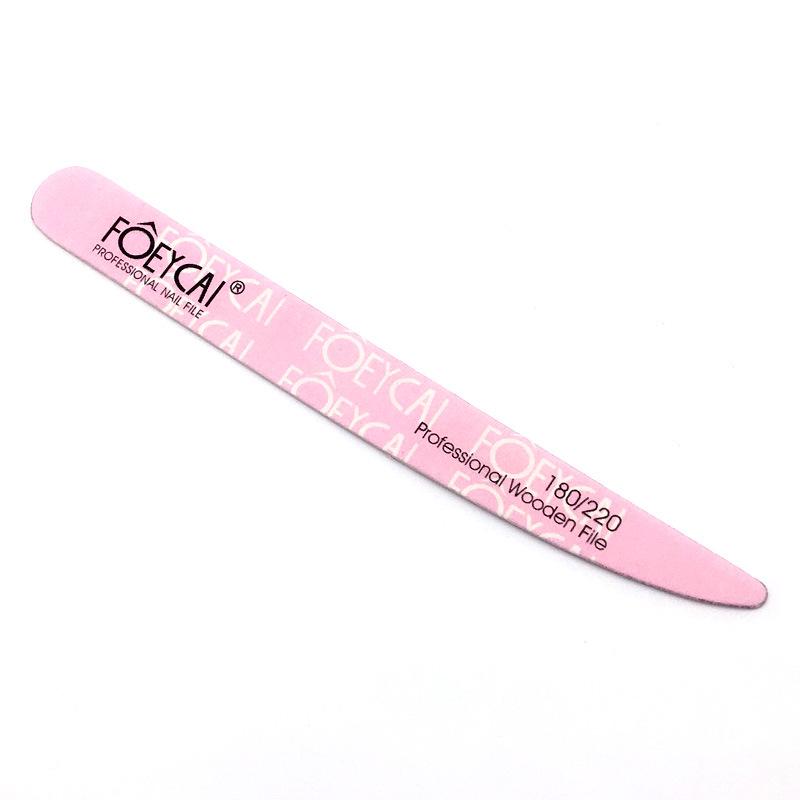 Wood Core Nail File 180/220 - Washable, Wear-Resistant, Blade-Shaped for Shaping and Buffing Nails.