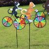 Cartoon Modelling Animal Riding Windmill Three-dimensional Cartoon Garden Yard Decoration  Outdoor