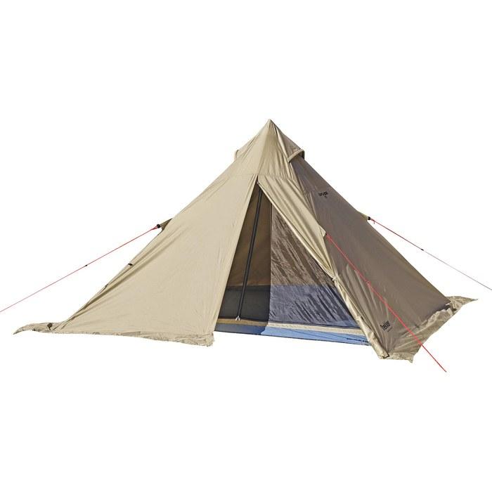 Captain Stag Teepee One-Pole Tent Recta 4-Person 270 UV-Cut Aluminum Pole Waterproof 2000mm/Floor 3000mm Khaki UA-62
