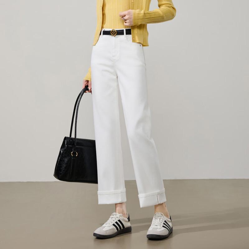 ESE-Y Women s Slim Straight Fade-Resistant Cropped Jeans 32