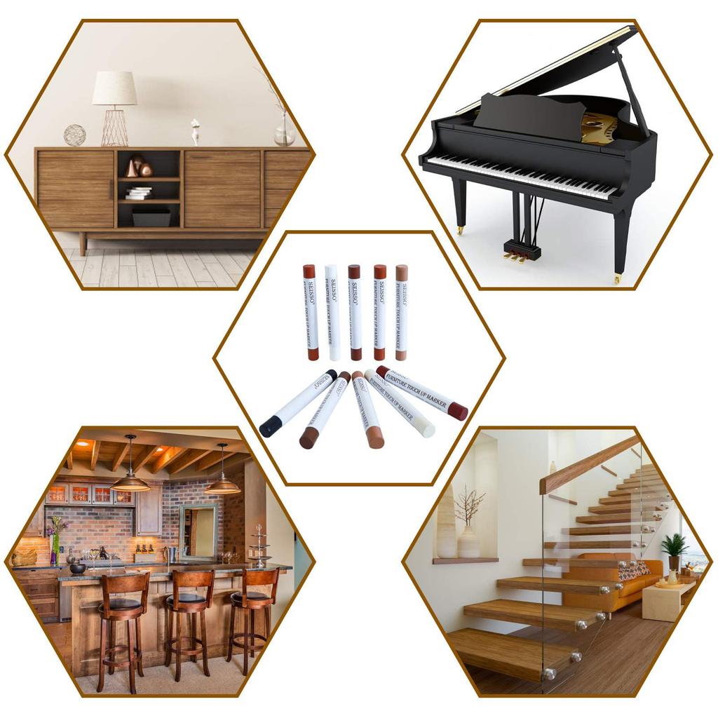 SEISSO Bodenreparatur 10 für Schraubloch Boden Versteckspiel Riss Abblättern Kratzer Holzmöbel Einfache Reparatur Wachsmalstifte, Farben, Reparatur, Reparatur, Reparatur,