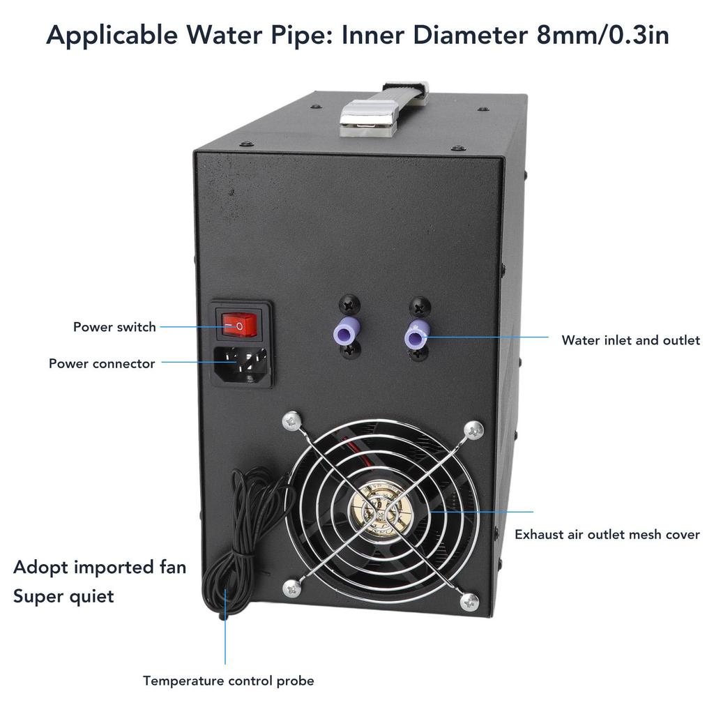 Refrigeratore d'Acqua per Acquario Silenzioso 280W Basso Consumo Energetico Refrigeratore d'Acqua Sistema di Raffreddamento per Acquari