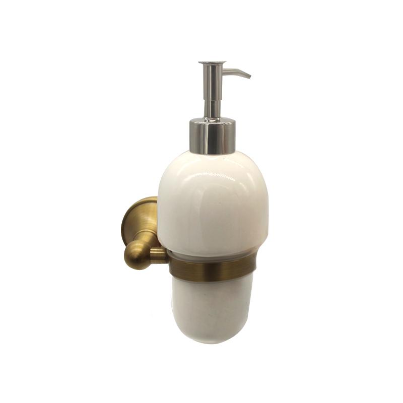 Fashion High Quality Antique Brass Liquid Hand Control Soap Dispenser With Shinny Plastic Pump Head ZYQ-30