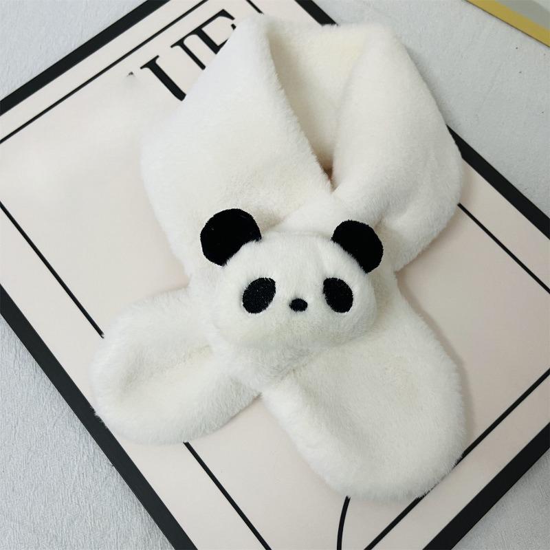 

Зимний милый детский утолщенный шарф с рисунком панды one size белый