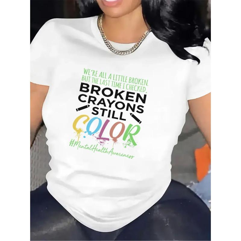 Short Sleeve T-Shirt For Home Office Wear | Durable And Comfortable With Inspirational Quote Design, Ideal For Casual Settings, Soft Fabric Material,