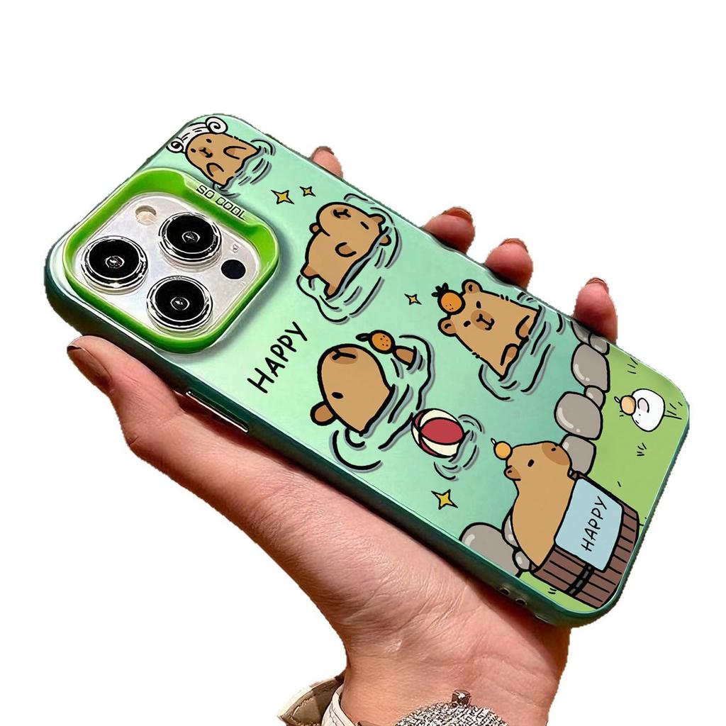 Capybara Phone Case for iPhone 12 Pro Max/13/14/15/16/17 Silver, Cross-Border Niche