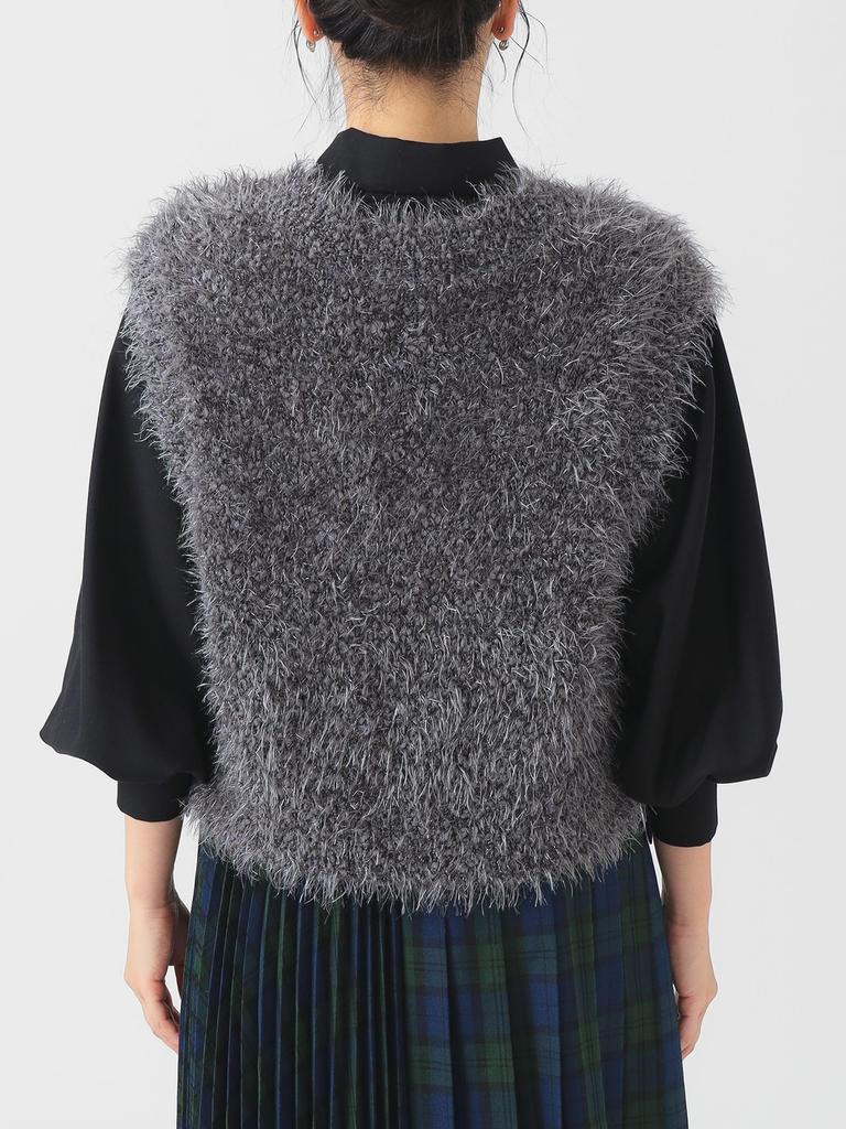 B:MING LIFE STORE by BEAMS S/S Knit Vest, Lamé Knit Vest, Women's, Charcoal Grey, Free Size