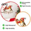Weatherproof Bird Pattern Stickers Christmas Birds On Tree Branch Wall Sticker Cute Watercolor Decal Waterproof PVC Mural with Ball Candy Cane Bell