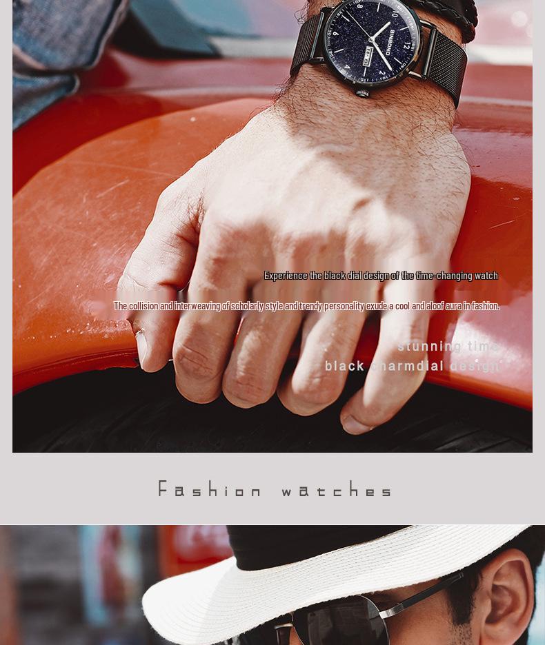 Men's Waterproof Ultra-Thin Quartz Watch - Automatic Mechanical, Trendy for Junior High Students