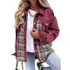 Denim Jacket, Long Sleeved, Checkered, Button Up, Shirt, Jacket Top