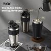 TKK Stainless Steel 316 Insulated Cup Portable Drawstring Coffee Cup Thermos Coffee Travel Mug Leak Proof Coffee Travel Mug
