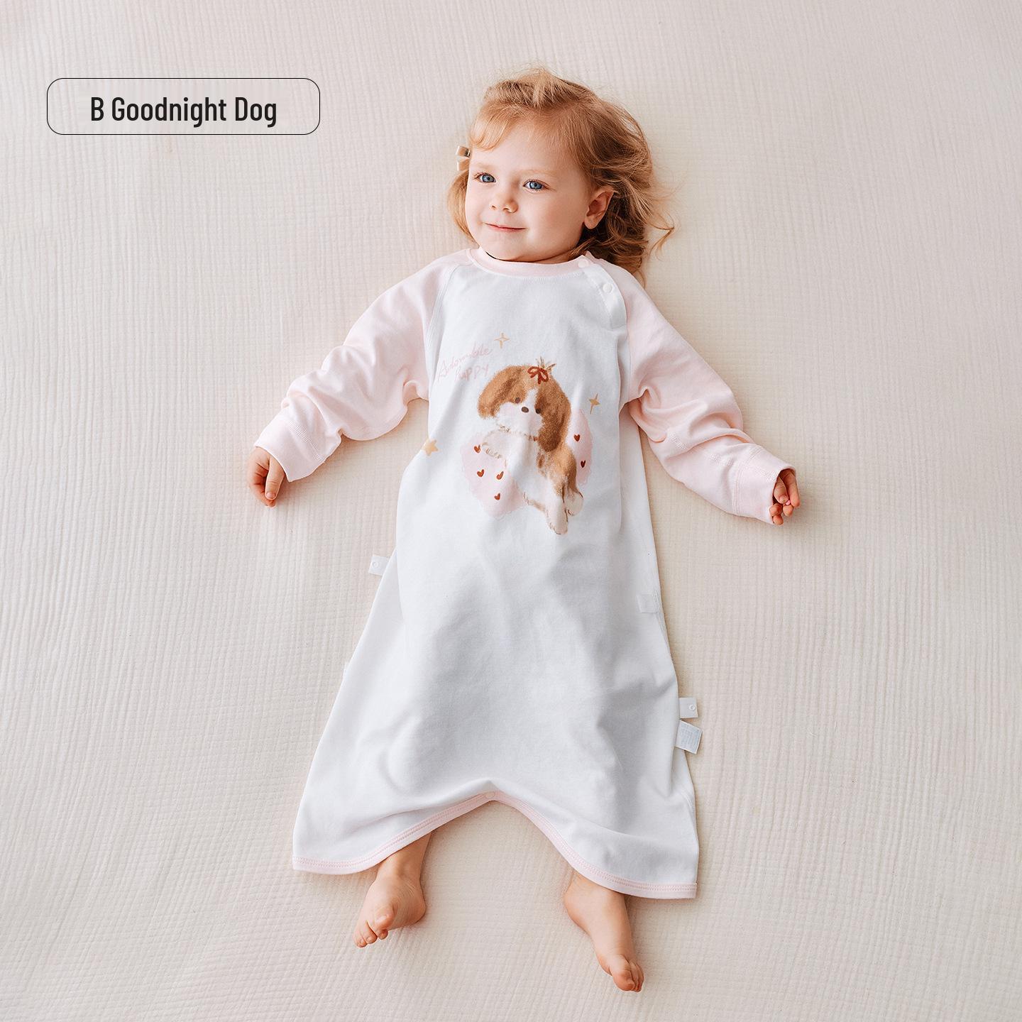 Four-Season Cotton Baby Pajamas: Long Sleeve Jumpsuit & Sleeping Bag 80 (Height 73-80cm)