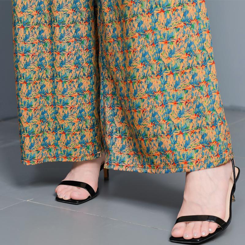 Summer Wide Leg Pants for Women High Waist Vintage Clothes Plus Size Loose Elastic Waist Casual Pants