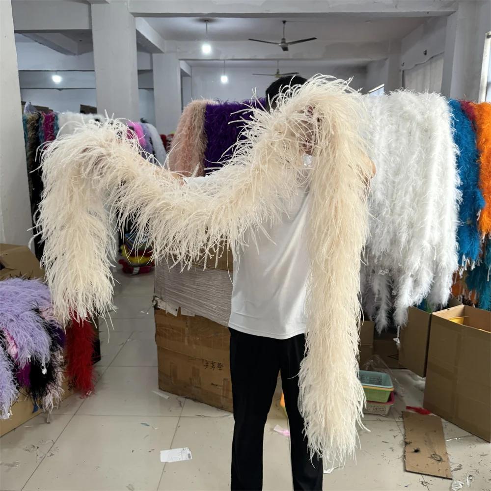 DIY 2 Meter Flauschige Straußenfeder-Boa 1-lagig bis 20-lagig Dick Schal aus hochwertigen Federn zur Dekoration von Brautkleidern Individuell anpassbarer DIY-Schal
