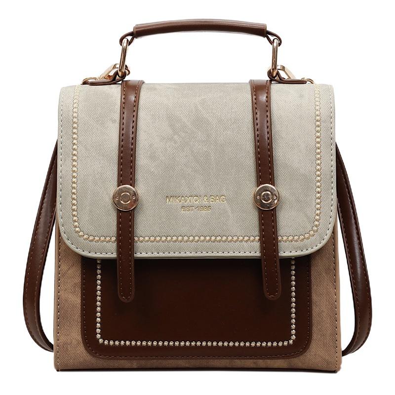 Retro texture portable backpack women's autumn and winter niche single shoulder messenger bag small backpack