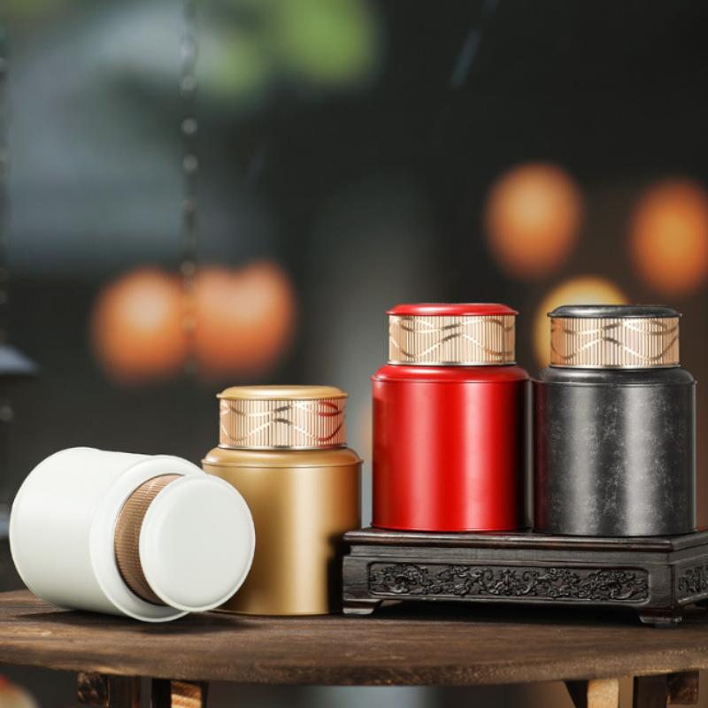 New Mini Empty Tea Tin Can Household Green Black Tea Sealed Jar Portable Travel Small Tea Packaging Box Paper Storage Can