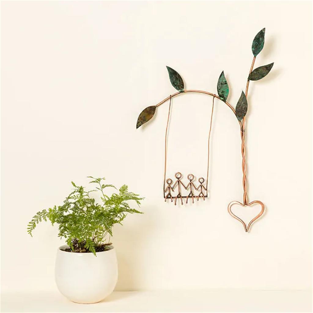 Rooted in Love Swing Sculpture Wall Decor Wall Hangings Metal Wall Art Couples on Swings Wall Hanging Decor for Home