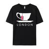 London Uk Tea Shirt Cool British Teacup Cotton Graphic Tees Short Sleeve Tee St Patricks Day Luxury