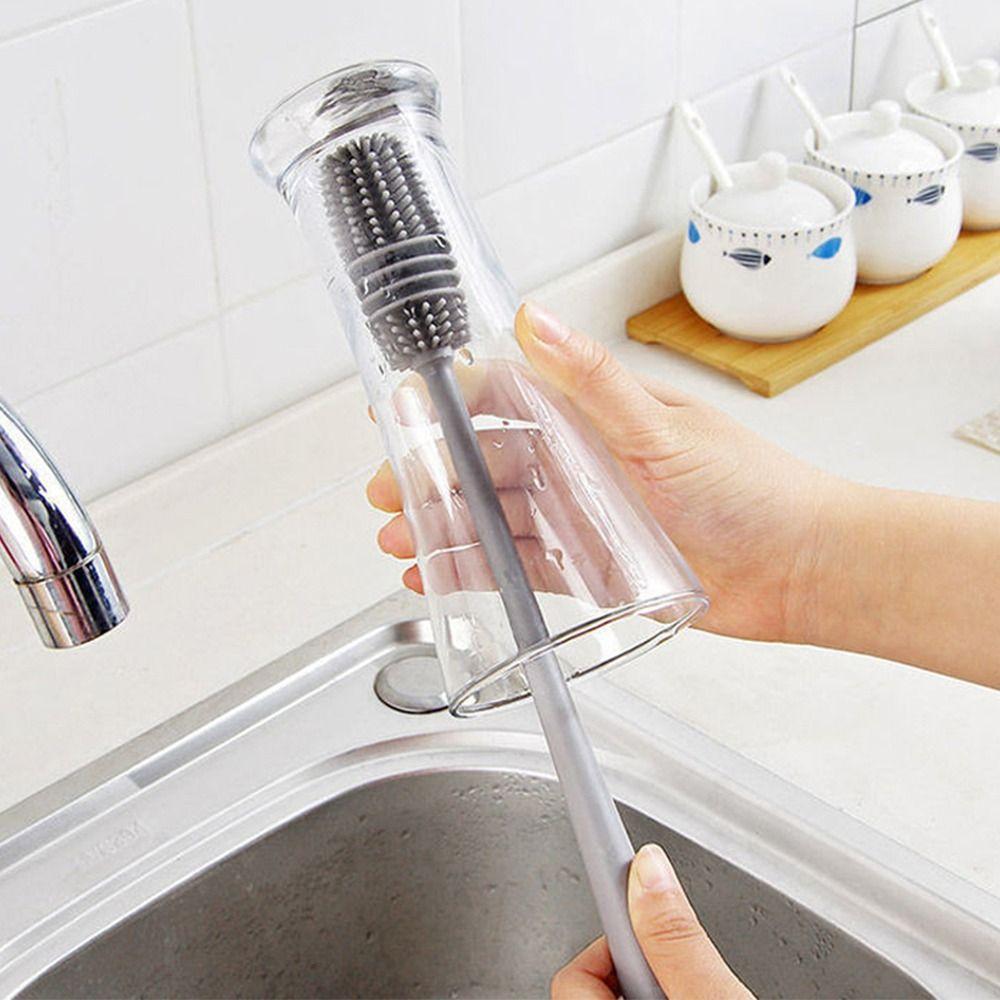 Cleaning Brush Scrubber Long Handle Milk Bottle Brush Cup Scrubber Glass Cleaner Cleaning Tool