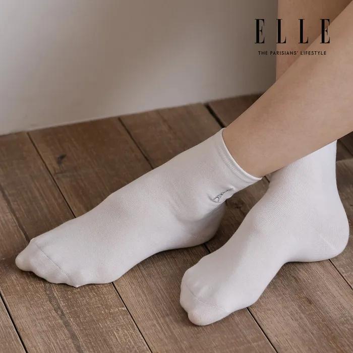 [3PACK] ELLE Eiffel Tower Embroidered Ankle Socks (3 colors)