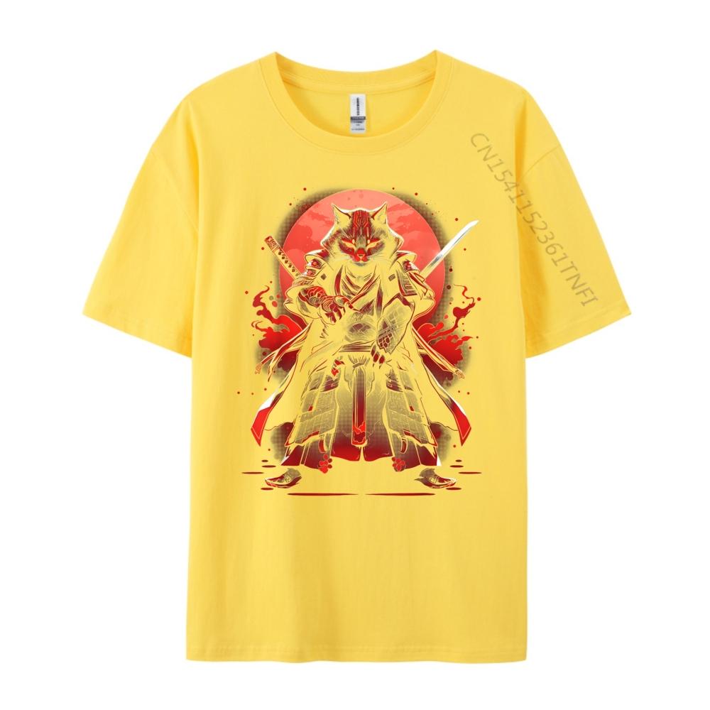 Cat Samurai Ninja Cat Samurai Art Ukiyo E Grey Shirt Graphic Tee Female Mens T Shirt Camisetas Hombre