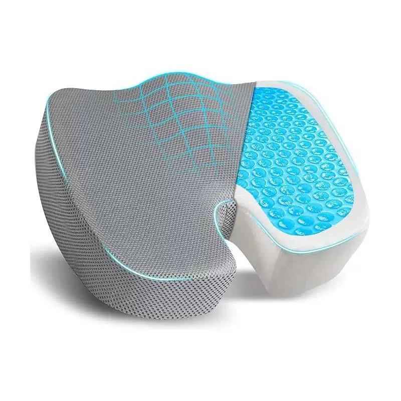 45D Cooling Gel Memory Foam Seat Cushion Orthopedic Office Chair Pad Car Butt Cushion for Tailbone Pain Relief
