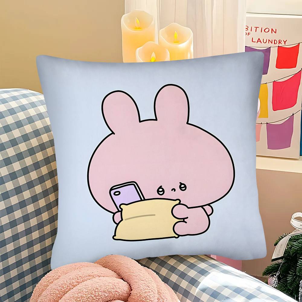 1Pc Asamimichaan Asleep Asamimi Pillow Case Fashion Square Pillowcase Bedroom Sofa Room Ins Decoration Leisure