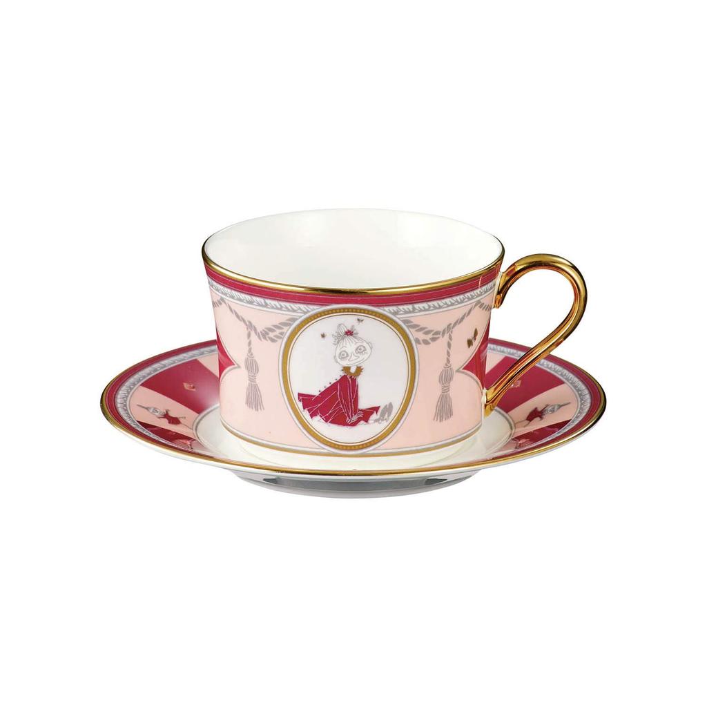Noritake Cup Saucer both coffee and Moominvalley Summer Bone & (for tea), 245cc, Moomin, Festival, Red, China, TG93686/N-092L